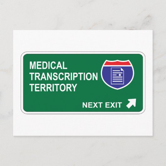 Medische transcriptie Volgende uitgang Briefkaart (Voorkant)