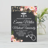 Medische Universiteit Boho Floral Afstuderen Kaart (Staand voorkant)