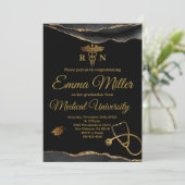 Medische Universiteit Zwart en Goud Afstuderen Kaart (Staand voorkant)