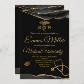 Medische Universiteit Zwart en Goud Afstuderen Kaart (Voorkant / Achterkant)