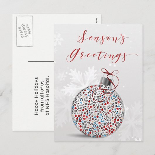 medische vakantiekaarten feestdagenkaart (Voorkant / Achterkant)