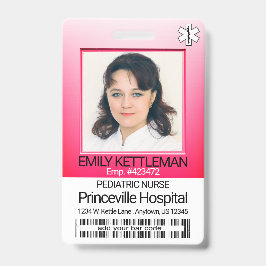 Medische veldfoto - Verpleegster - Roze Badge