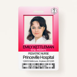 Medische veldfoto - Verpleegster - Roze Badge