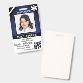 Medische veldfotokaart - Reisverpleegster - blauw Badge (Front & Back)