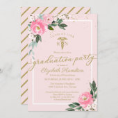 Medische Verpleegschool Afstudeerder Party Roze Bl Kaart (Voorkant / Achterkant)