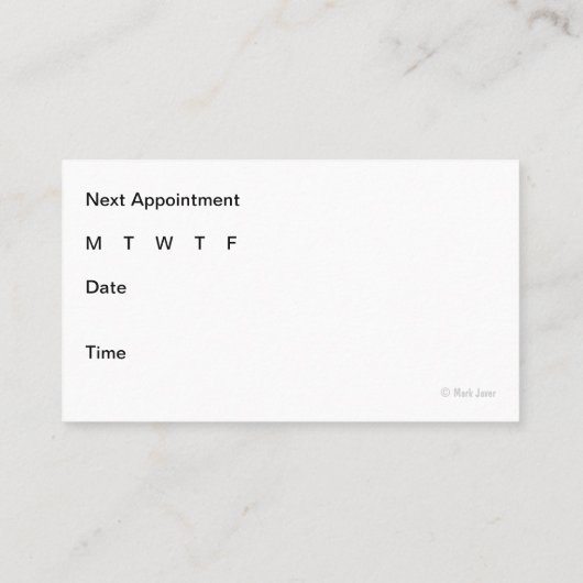 Medische Visitekaartjes Afsprakenkaartje (Achterkant)