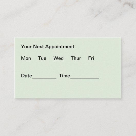 Medische Visitekaartjes Afsprakenkaartje (Achterkant)