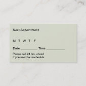 Medische Visitekaartjes Afsprakenkaartje (Achterkant)