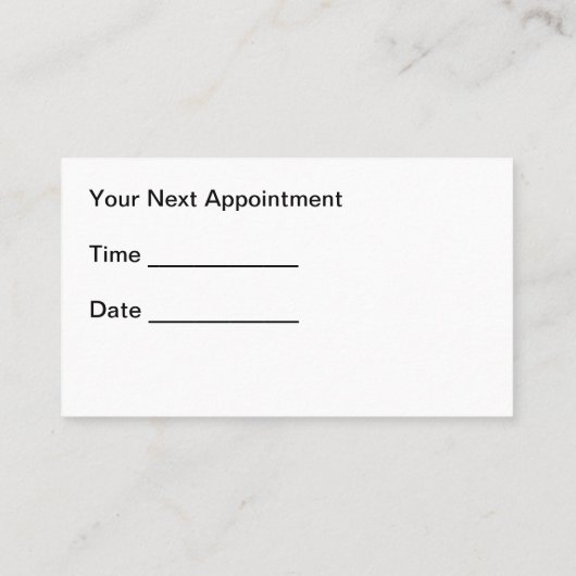 Medische Visitekaartjes Afsprakenkaartje (Achterkant)