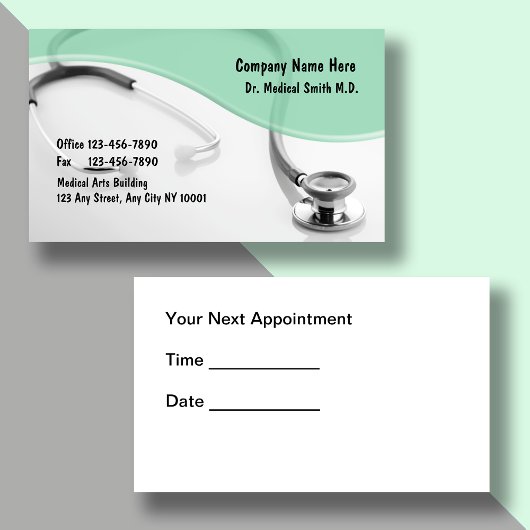 Medische Visitekaartjes Afsprakenkaartje