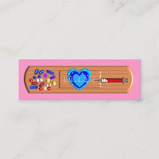 Medische Visitekaartjes Big Bandaid roze (Voorkant)