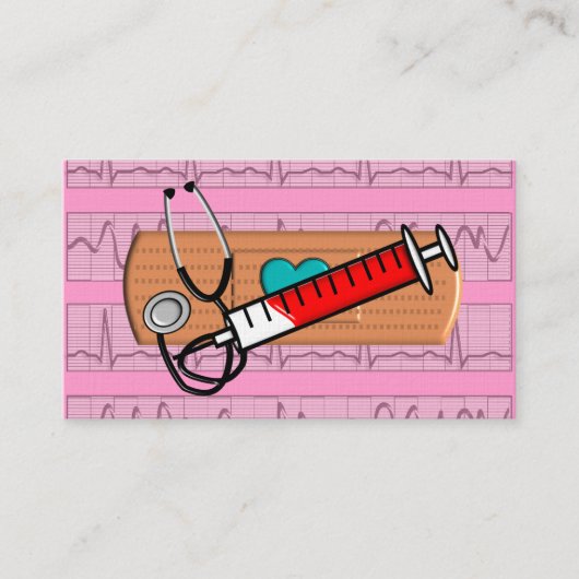 Medische Visitekaartjes Big Bandaid roze II (Voorkant)