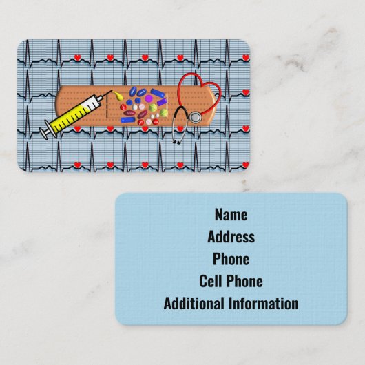 Medische Visitekaartjes EKG Strips (Voorkant / Achterkant)