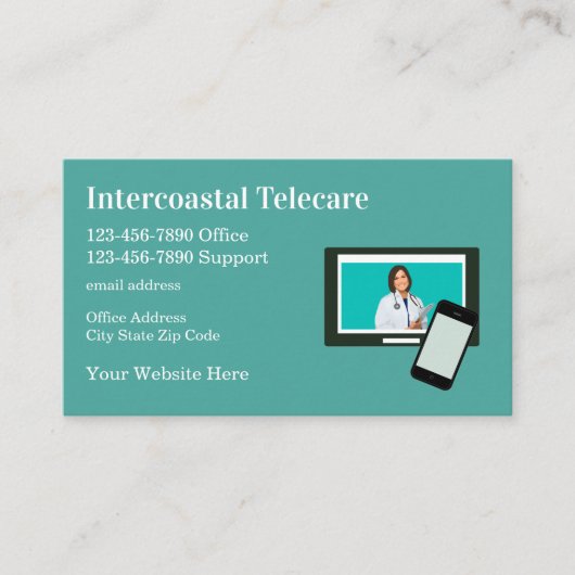 Medische Visitekaartjes Telehealth Thema (Voorkant)