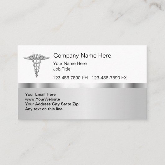 Medische Visitekaartjes van het type Classy (Voorkant)