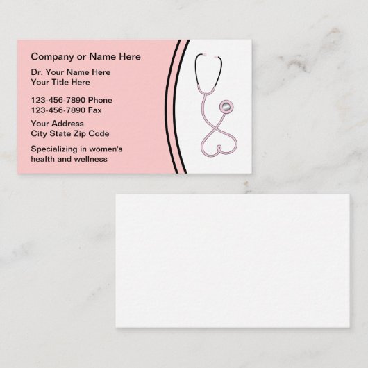 Medische Visitekaartjes voor de gezondheid van vro (Voorkant / Achterkant)