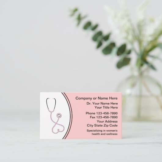 Medische Visitekaartjes voor vrouwen (Staand voorkant)