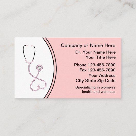 Medische Visitekaartjes voor vrouwen (Voorkant)