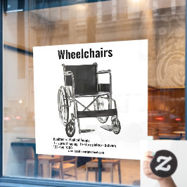Medische Voorzieningen Winkel Rolstoel Groot op Ma Raamsticker
