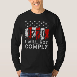 Medische vrijheid Ik zal niet voldoen aan geen man T-shirt