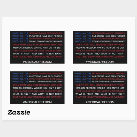 Medische vrijheid rechthoekige sticker (Vel)