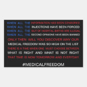 Medische vrijheid rechthoekige sticker (Voorkant)