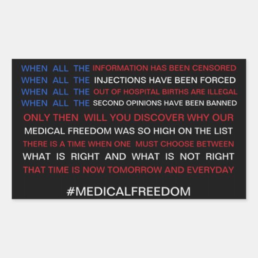 Medische vrijheid rechthoekige sticker (Voorkant)