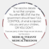 Medische vrijheid ronde sticker (Voorkant)