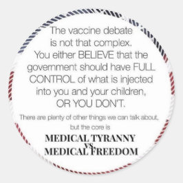 Medische vrijheid ronde sticker