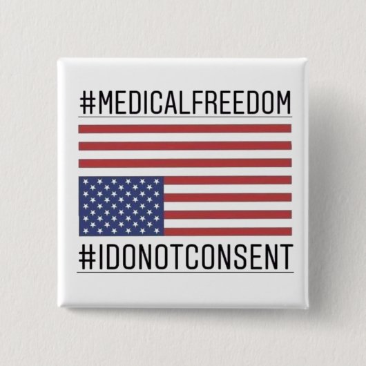 Medische vrijheid vierkante button 5,1 cm (Voorkant)