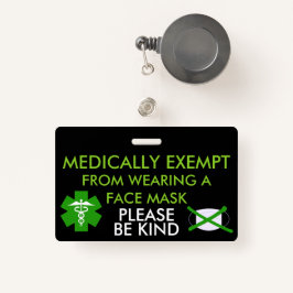 Medische vrijstelling van gezichtmaskers badge
