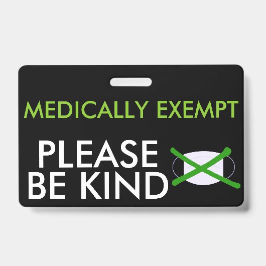 Medische vrijstelling van gezichtmaskers badge (Voorkant)