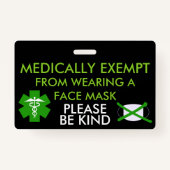 Medische vrijstelling van gezichtmaskers badge (Achterkant)