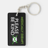 Medische vrijstelling van gezichtmaskers sleutelhanger (achterkant)