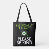Medische vrijstelling van gezichtmaskers tote bag (Achterkant)