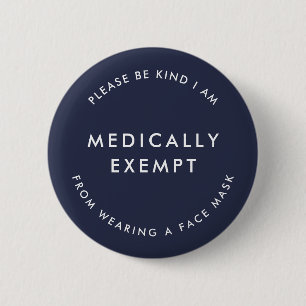 Medische vrijstelling van het dragen van een gezic ronde button 5,7 cm