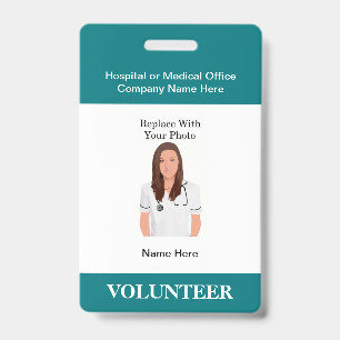 Medische vrijwilligers ziekenhuis foto ID-kaarten Badge