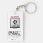 *~* Medische waarschuwing AP38 QR FOTO ICE-Sleutel Sleutelhanger (achterkant)