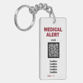 *~* Medische waarschuwing AP38 QR ICE Acrylische S Sleutelhanger (Voorkant Links)
