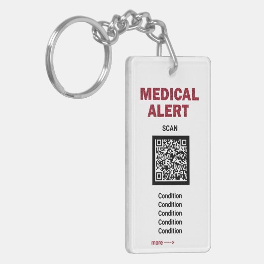 *~* Medische waarschuwing AP38 QR ICE Acrylische S Sleutelhanger (Voorkant Links)