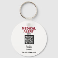 *~* Medische waarschuwing AP38 QR ICE-Sleutelhange