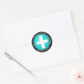 Medische waarschuwing - Aqua Ronde Sticker (Envelop)