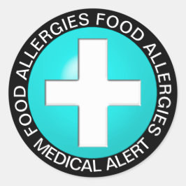 Medische waarschuwing - Aqua Ronde Sticker