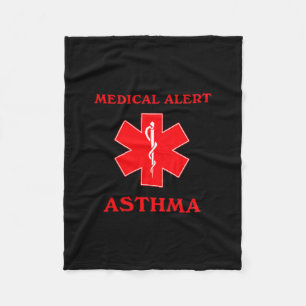 Medische waarschuwing astma fleece deken