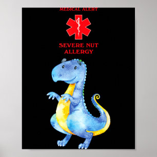 Medische Waarschuwing Ernstige Notenallergie Bewus Poster