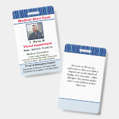 Medische waarschuwing Fotonaam Contactkaart Aangep Badge (Front & Back)