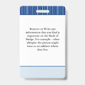 Medische waarschuwing Fotonaam Contactkaart Aangep Badge (Back)