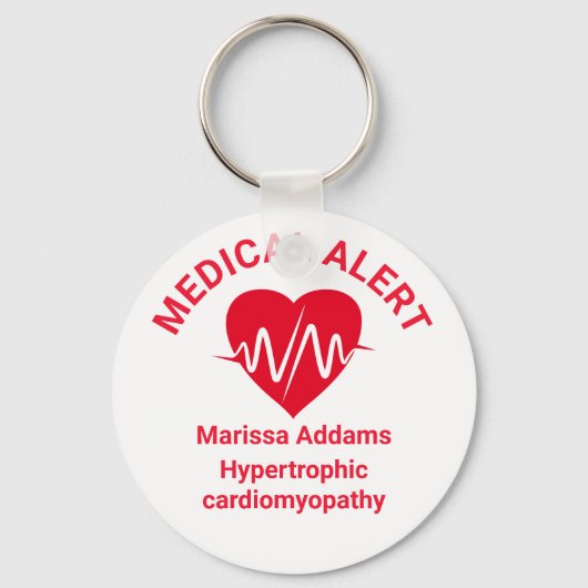 Medische waarschuwing, hartpatiënt sleutelhanger (Voorkant)