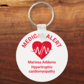 Medische waarschuwing, hartpatiënt sleutelhanger (Voorkant)