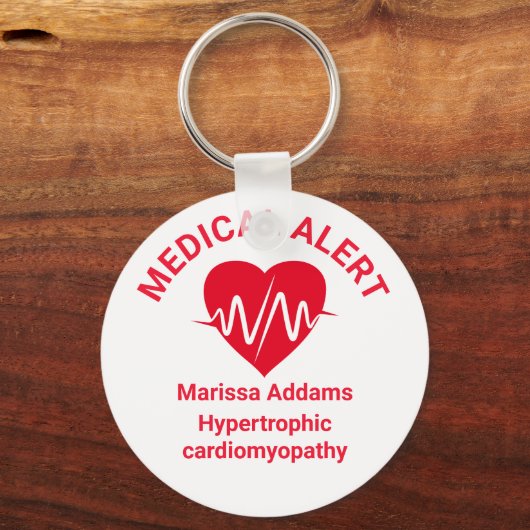 Medische waarschuwing, hartpatiënt sleutelhanger (Voorkant)